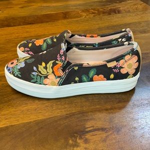 Keds flatform slip on sneakers floral Rifle Paper